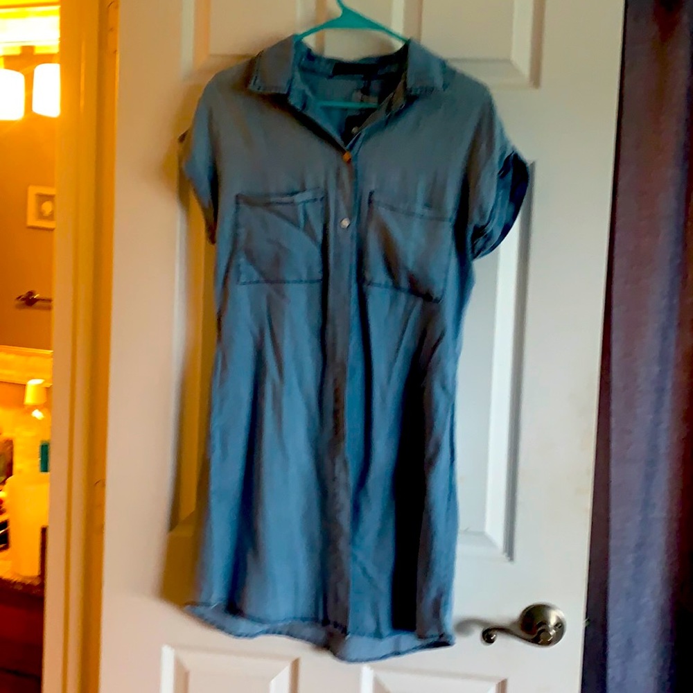 Denim chambray dress with tags